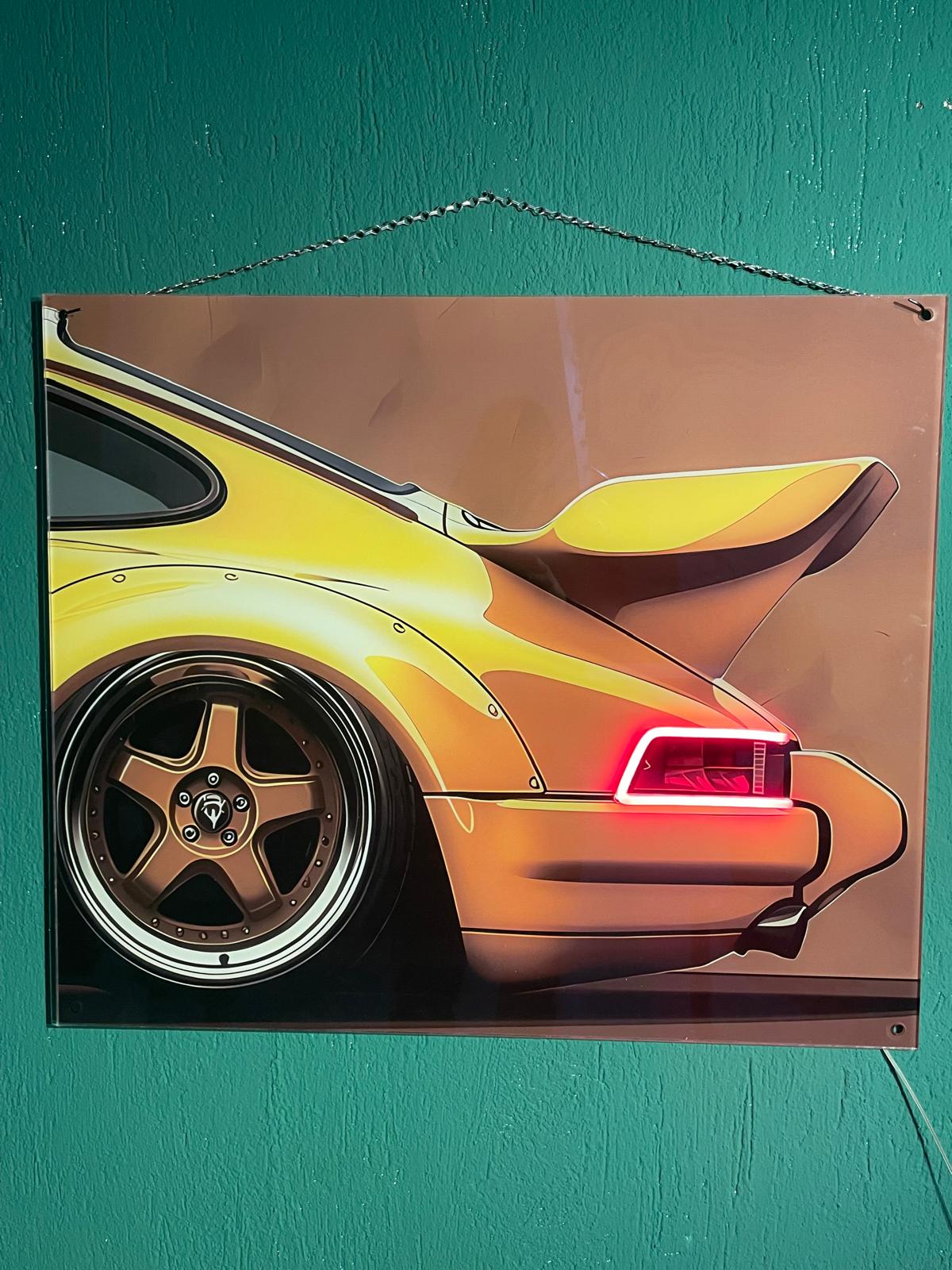 Acrylic UV‑Printed Car Neon Poster with LED Glow – Custom Sizes Available