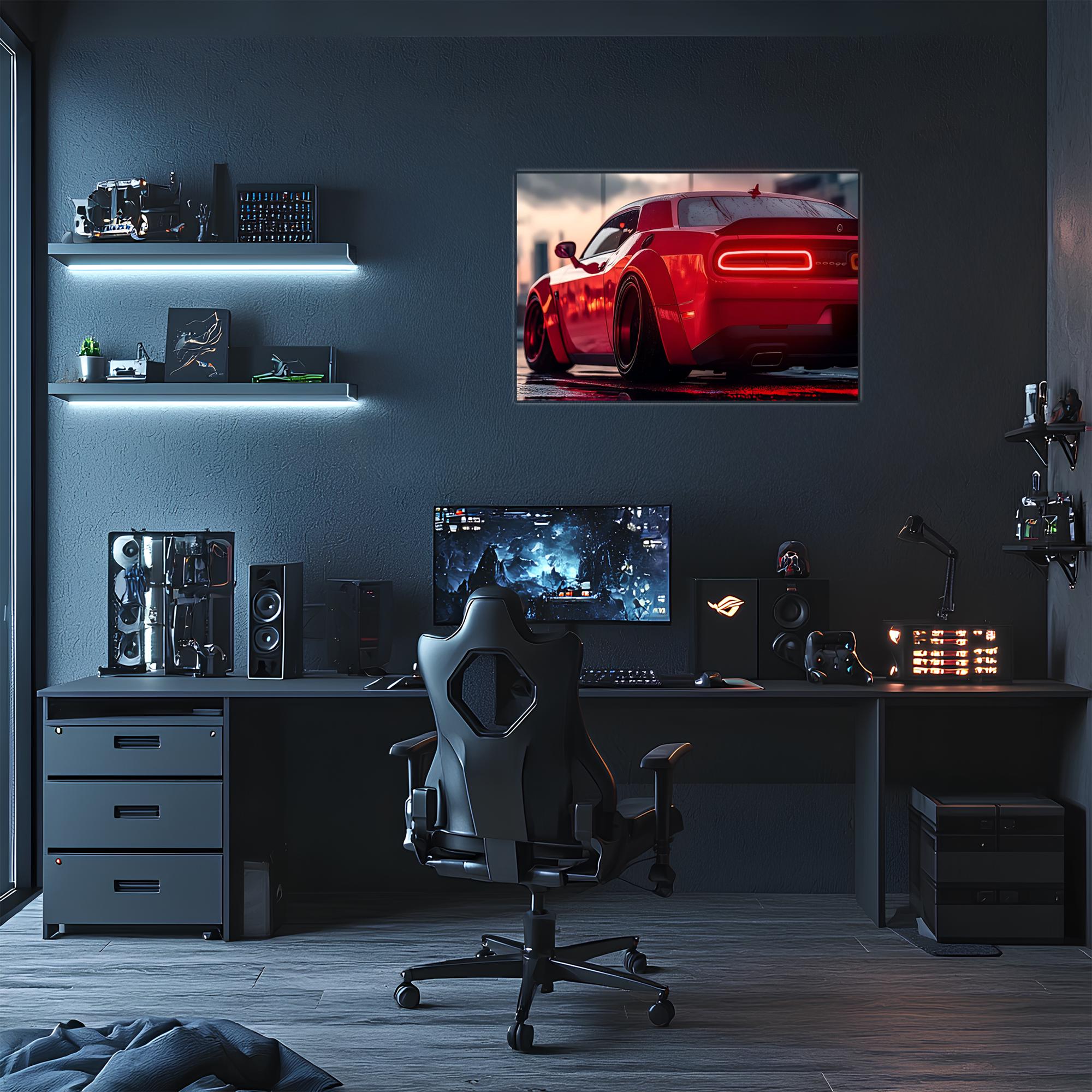 Acrylic UV‑Printed Car Poster with Integrated Neon LED Lighting
