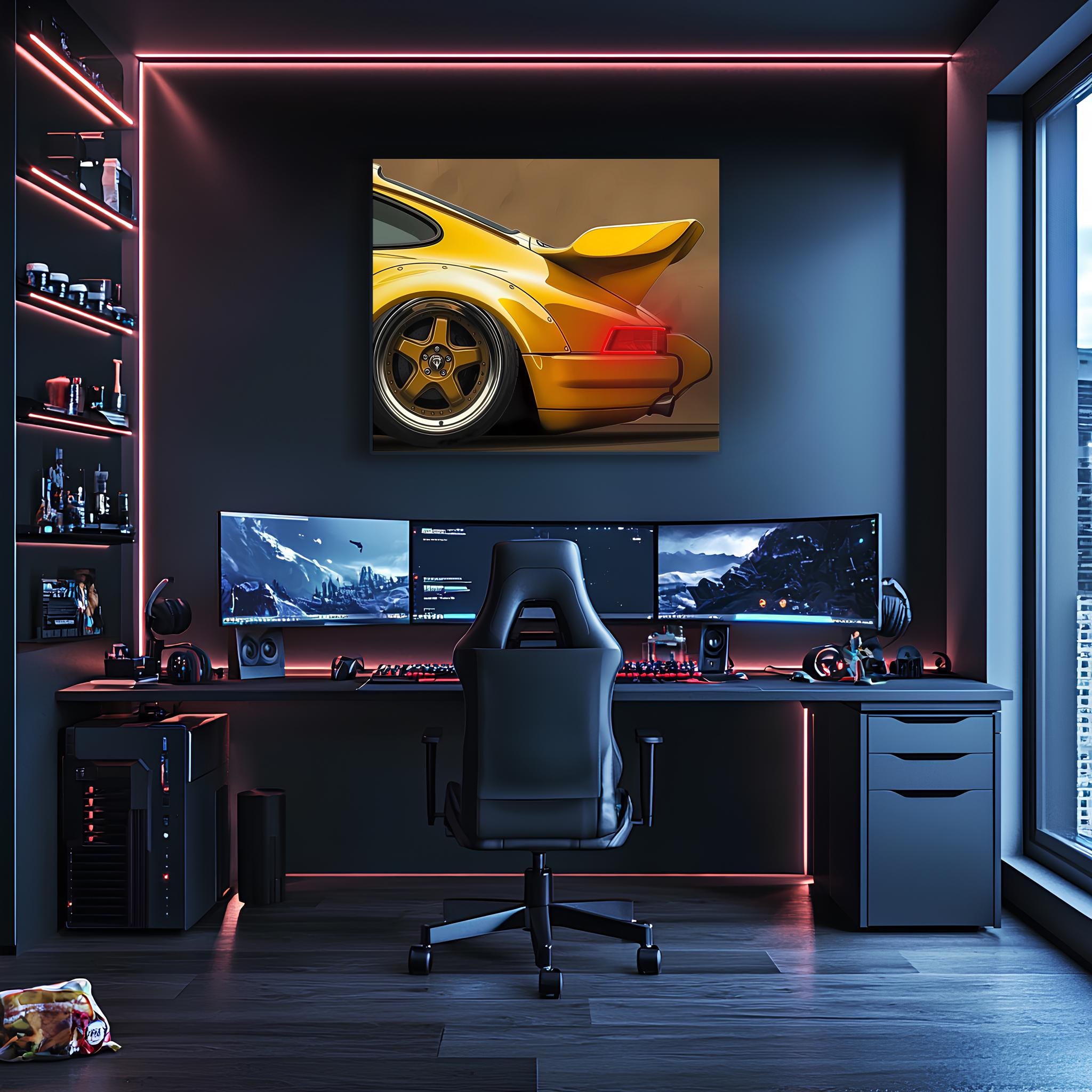 Acrylic UV‑Printed Car Neon Poster with LED Glow – Custom Sizes Available