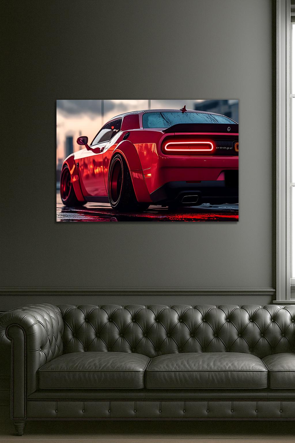 Acrylic UV‑Printed Car Poster with Integrated Neon LED Lighting